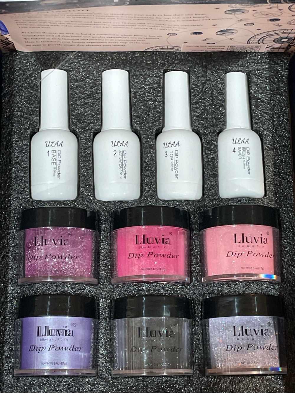 Lluvia Beauty Dip Powder Nail Kit Enchanted Dark Academy new sealed box
